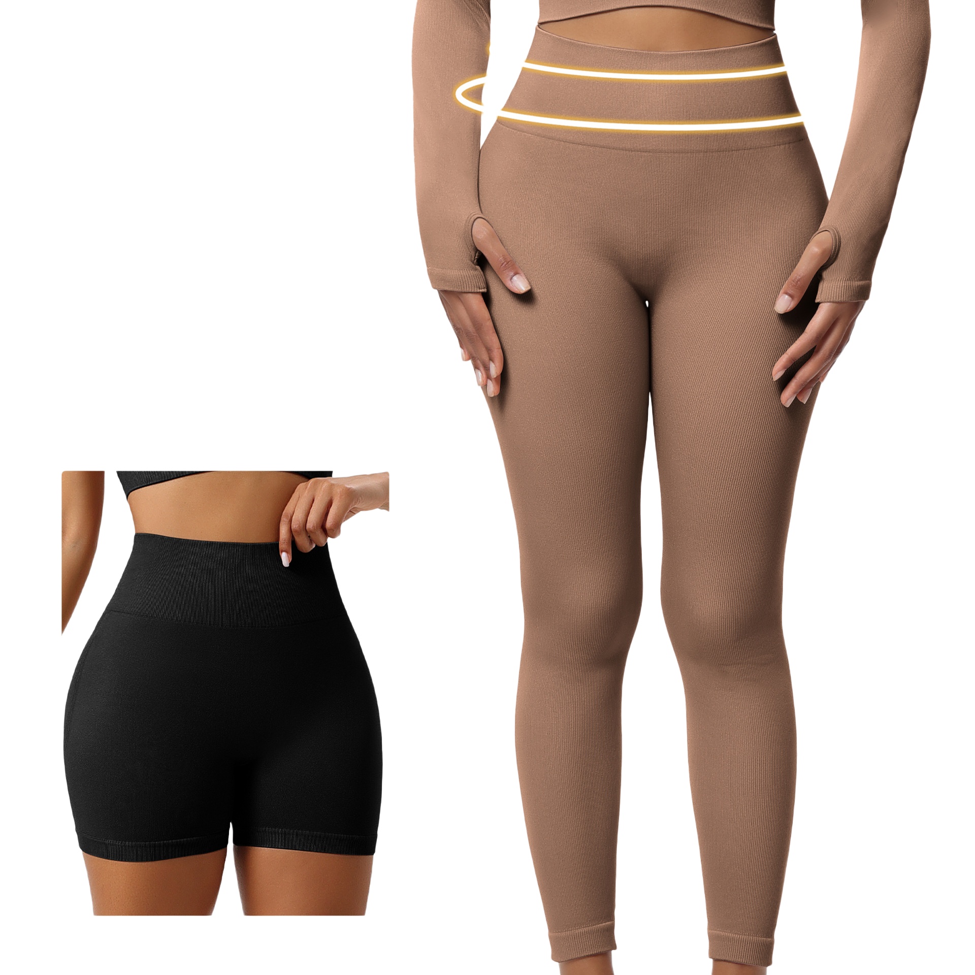Womens Seamless High Waist Leggings Running Outdoors Workout Activewear Pants